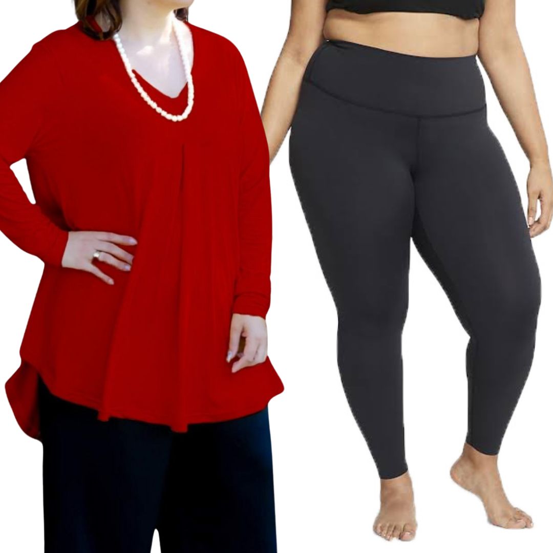 Plus Size Fleur Top with Leggings Combo