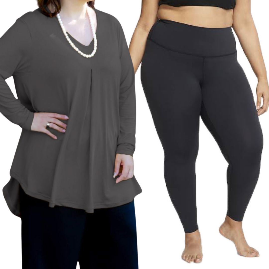 Plus Size Fleur Top with Leggings Combo