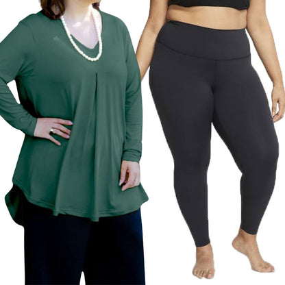 Plus Size Fleur Top with Leggings Combo