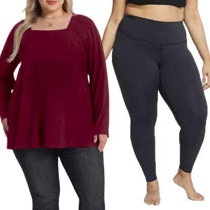 Plus Size Zena Top with Leggings Combo