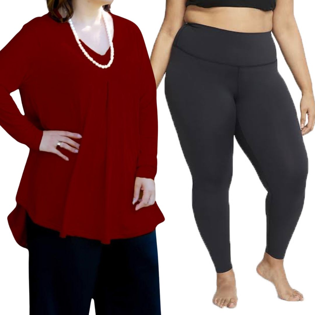 Plus Size Fleur Top with Leggings Combo