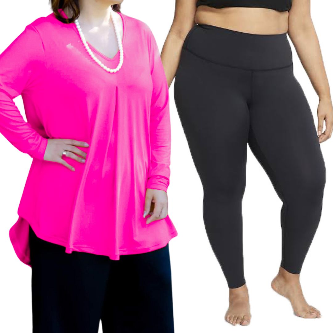 Plus Size Fleur Top with Leggings Combo