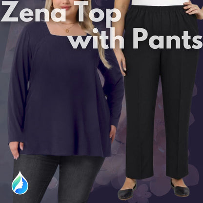 Plus Size Zena Top with Narrow Leg Pants Combo