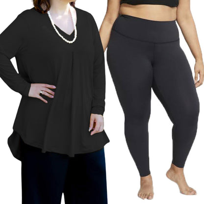 Plus Size Fleur Top with Leggings Combo