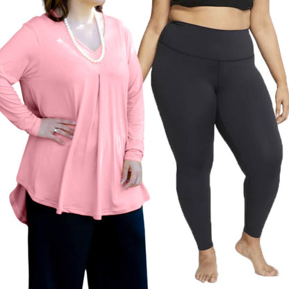 Plus Size Fleur Top with Leggings Combo