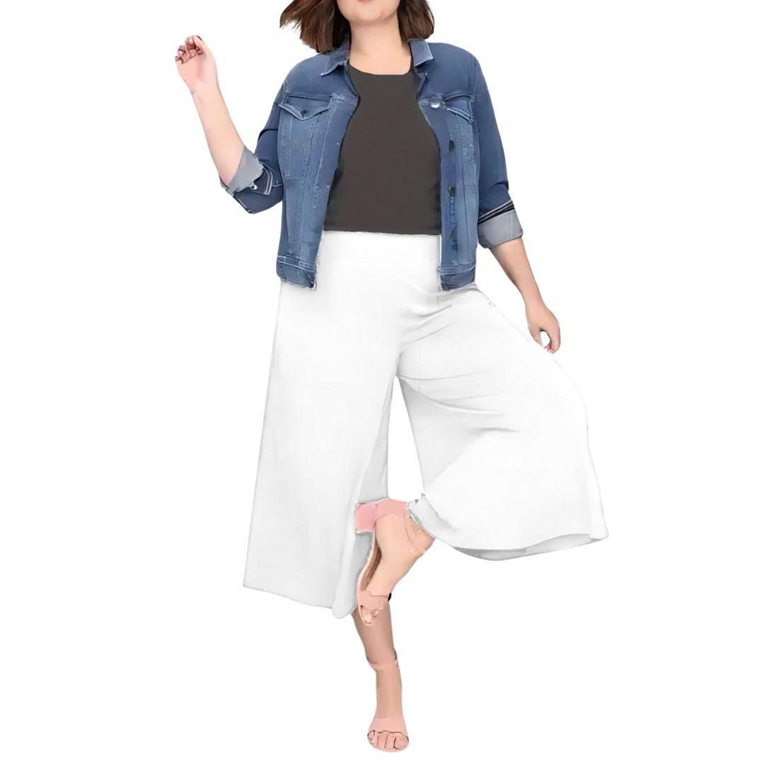 Plus Size 3/4 Wide Leg Pants - Lady Lilly Designs