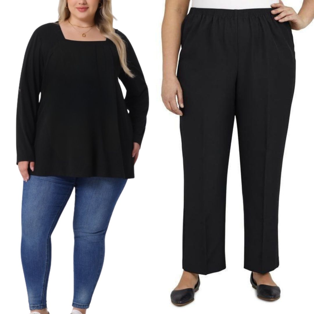 Plus Size Zena Top with Narrow Leg Pants Combo