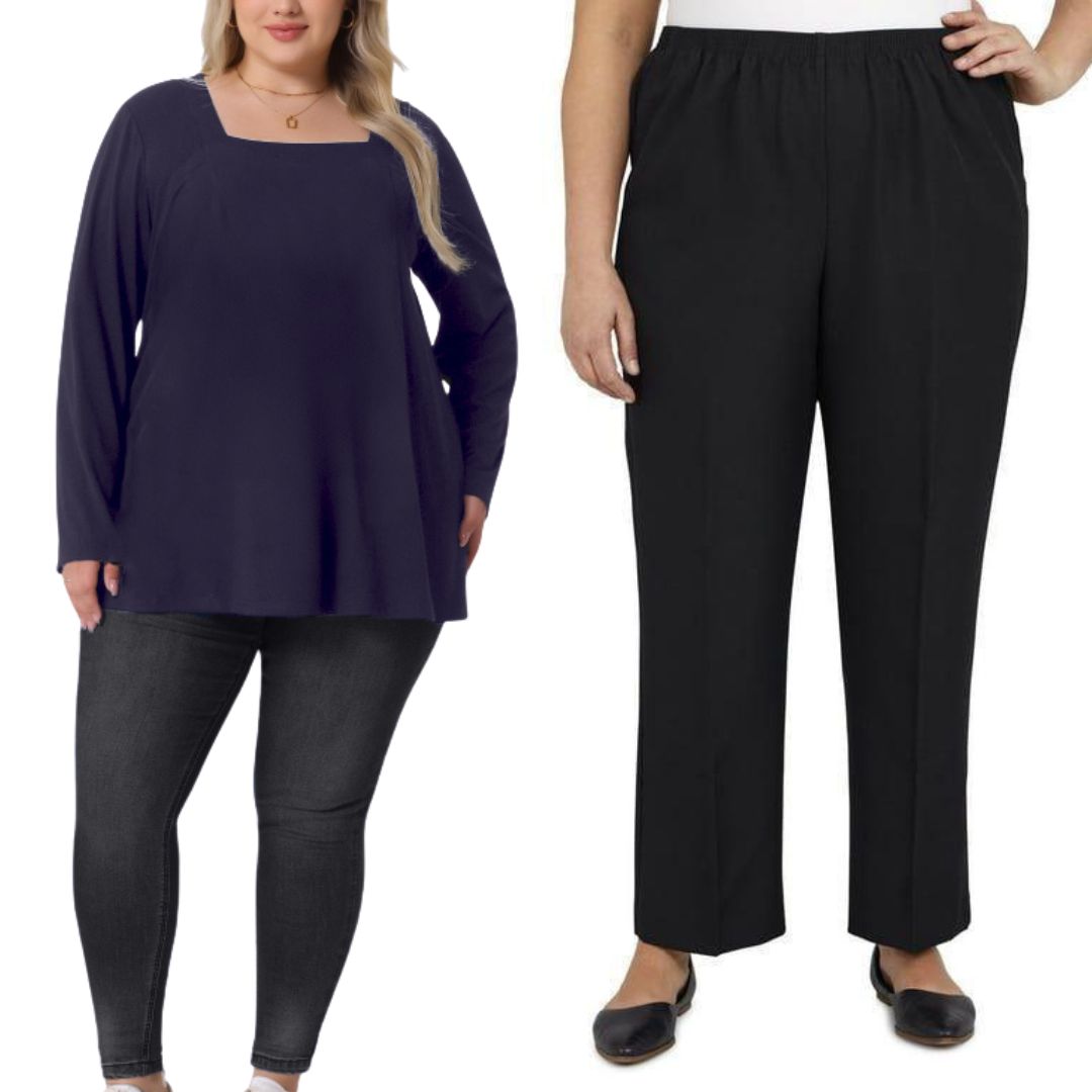 Plus Size Zena Top with Narrow Leg Pants Combo