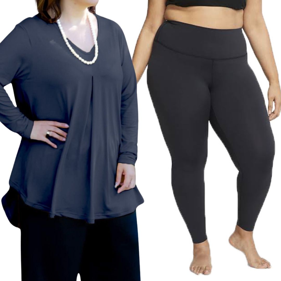 Plus Size Fleur Top with Leggings Combo