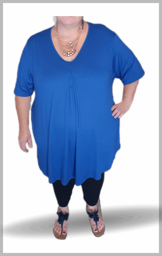 Fleur Top - Short Sleeves - Royal Blue - Lady Lilly Designs