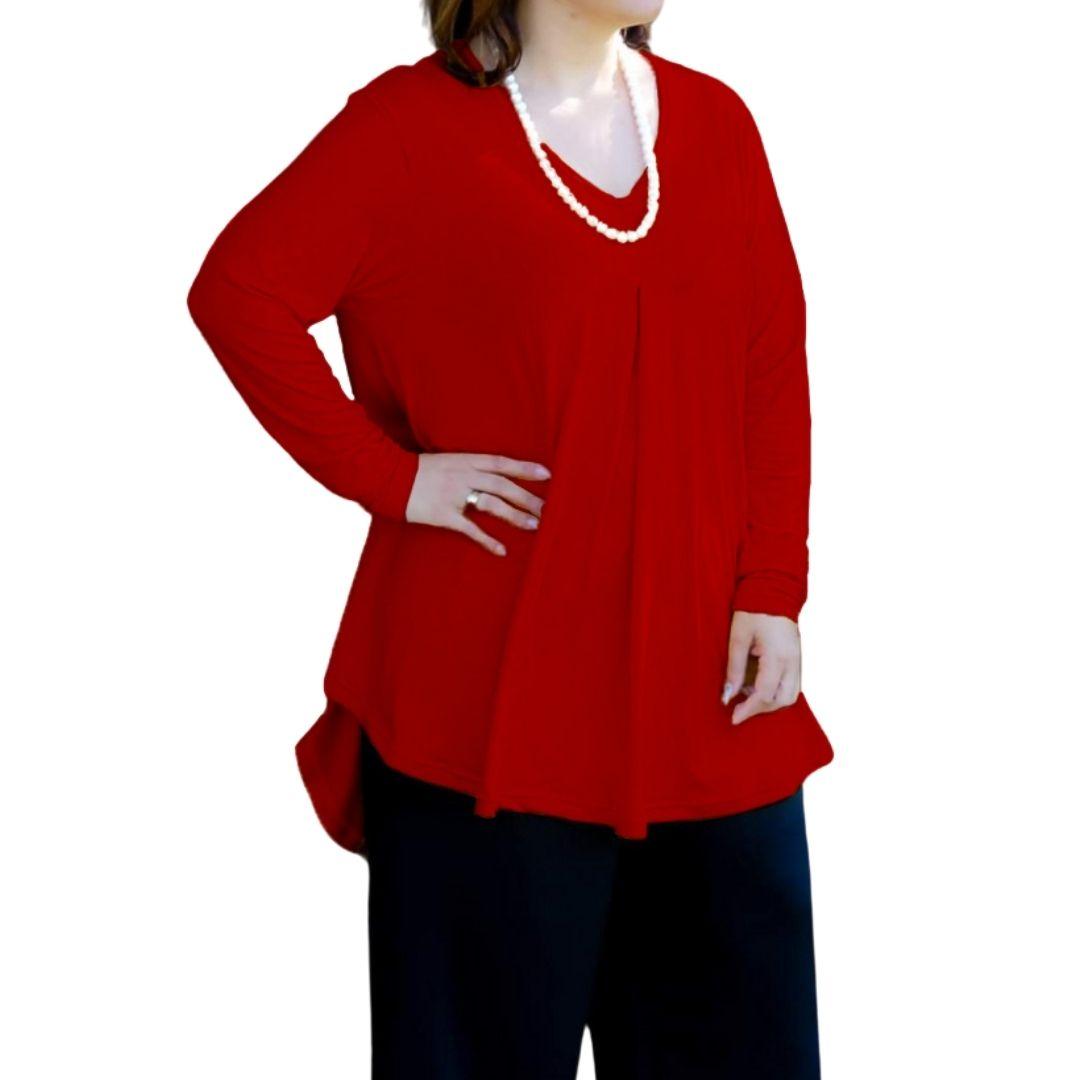 Plus Size Long Sleeve Top - Fleur Top - Lady Lilly Designs