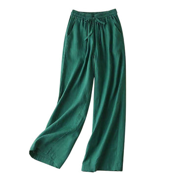 Plus Size Narrow Leg Linen Pants without Pockets