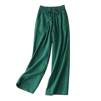 Plus Size Narrow Leg Linen Pants with Pockets