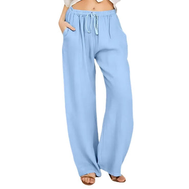 Plus Size Narrow Leg Linen Pants with Pockets