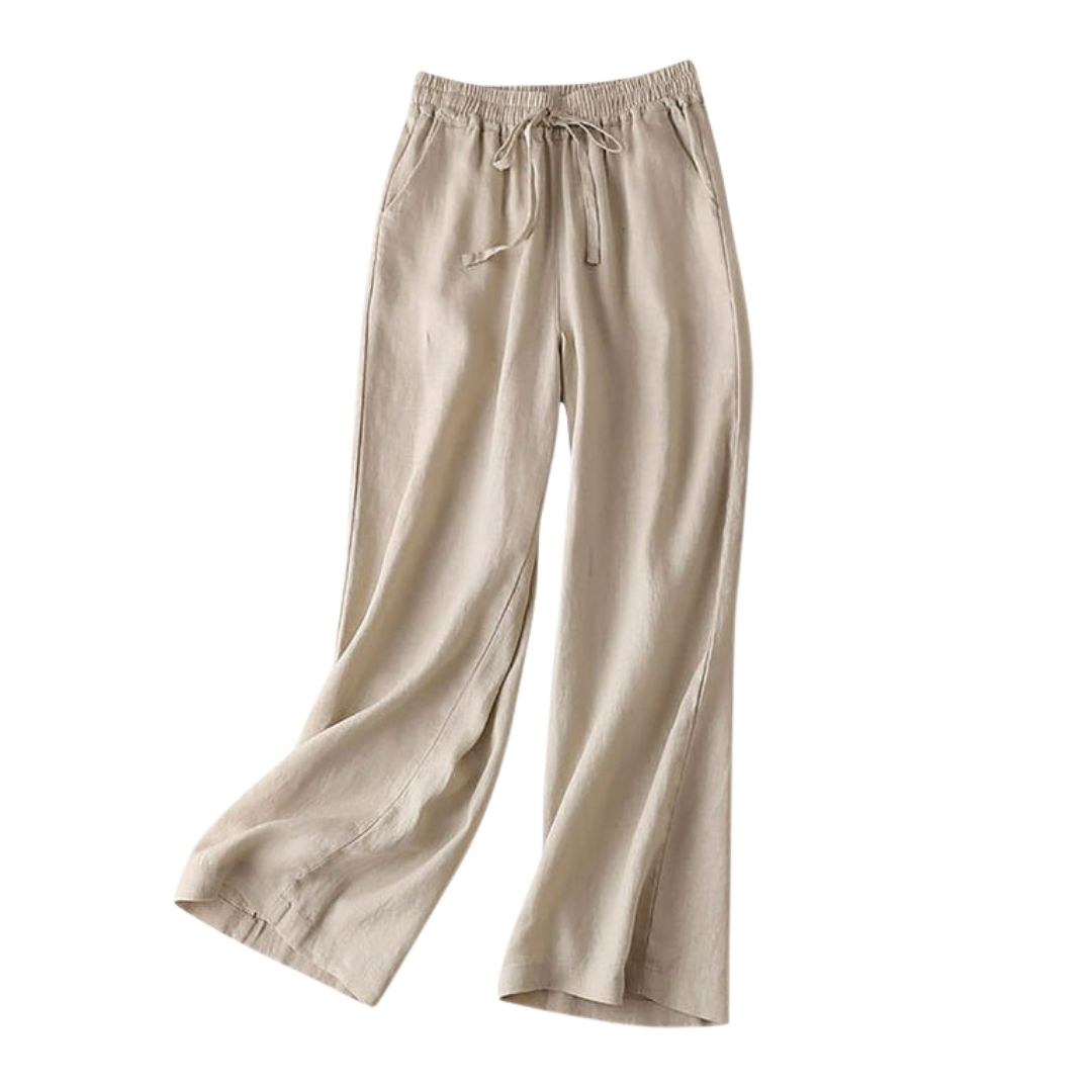 Plus Size Narrow Leg Linen Pants with Pockets