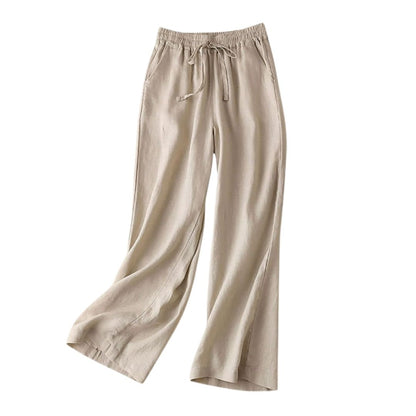 Plus Size Narrow Leg Linen Pants with Pockets