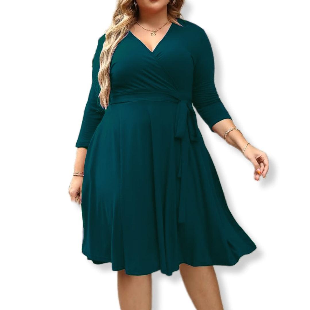 Plus Size 3/4 Wrap Dress - Lady Lilly Designs