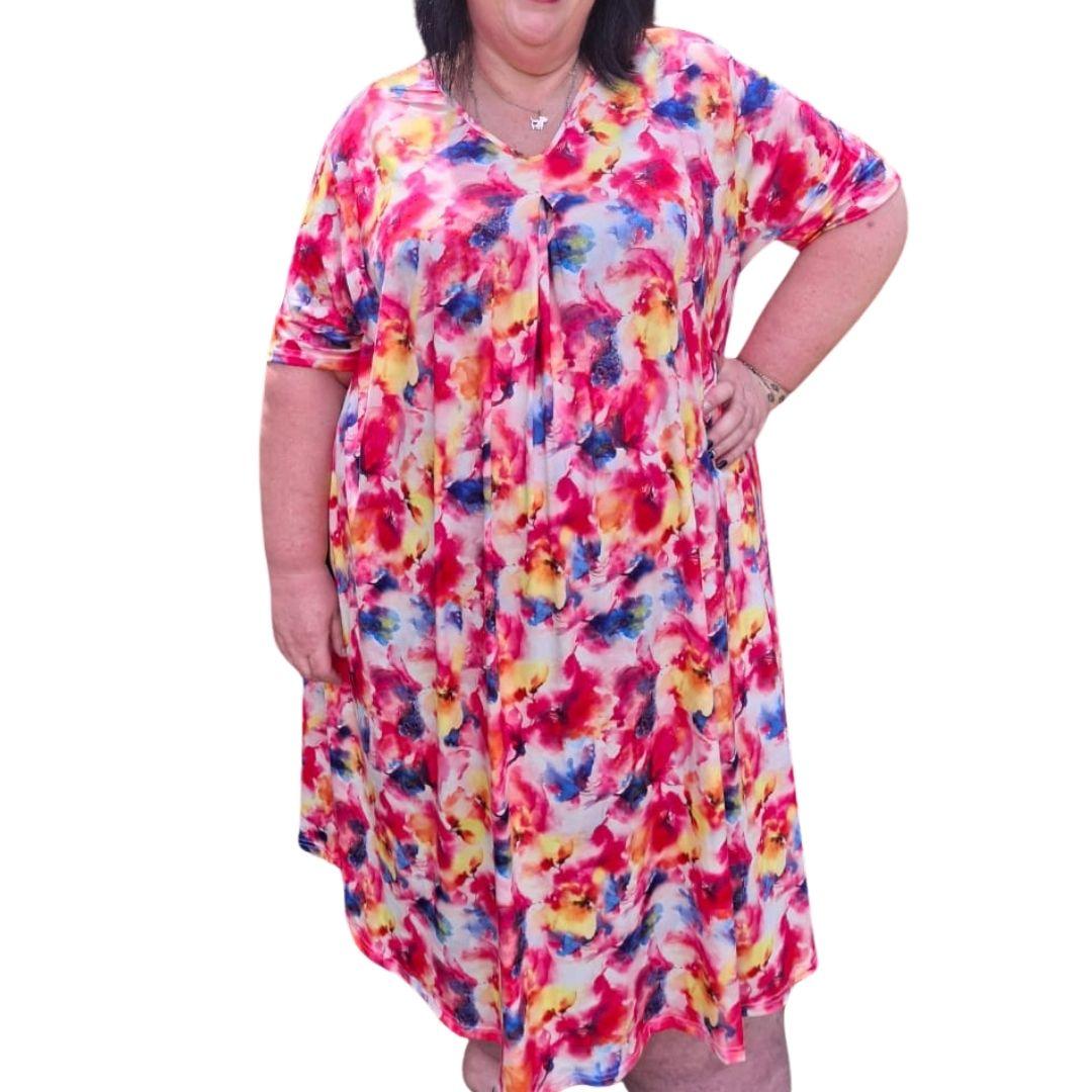 Plus Size Fleur Dress - Short Sleeves