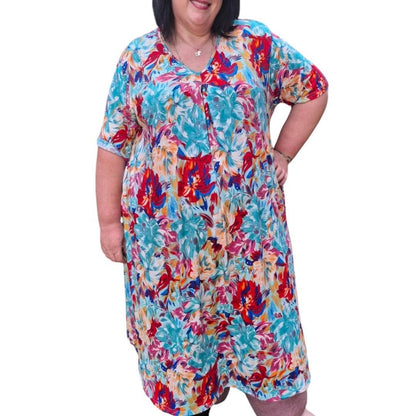 Plus Size Fleur Dress - Short Sleeves