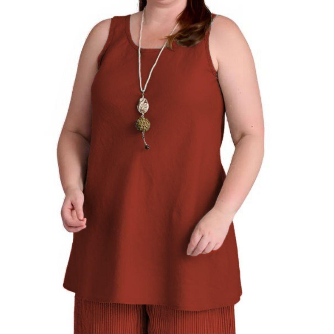 Plus Size Linen Summer Vest