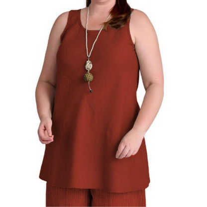 Plus Size Linen Summer Vest