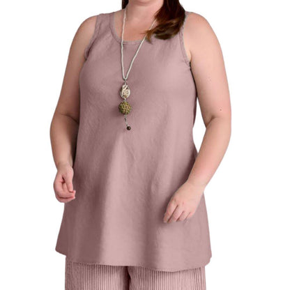 Plus Size Linen Summer Vest