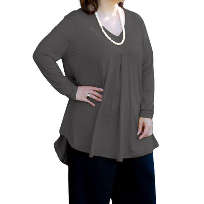 Plus Size Long Sleeve Top - Fleur Top - Lady Lilly Designs