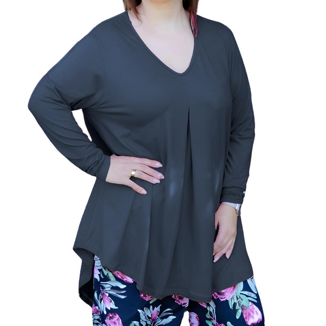 Plus Size Long Sleeve Top - Fleur Top - Lady Lilly Designs