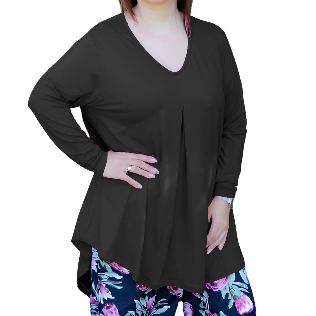 Plus Size Long Sleeve Top - Fleur Top - Lady Lilly Designs