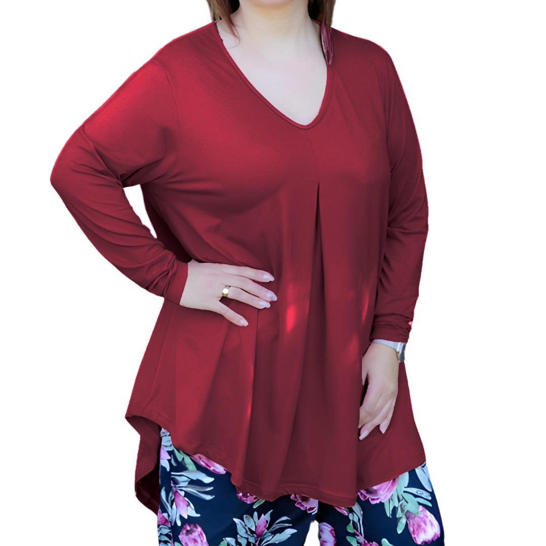 Plus Size Long Sleeve Top - Fleur Top - Lady Lilly Designs