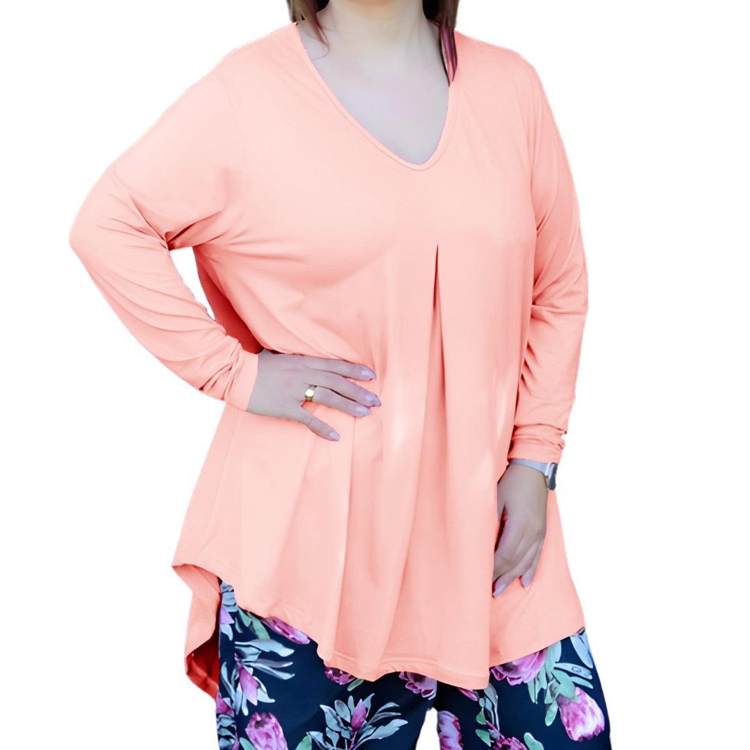 Plus Size Long Sleeve Top - Fleur Top - Lady Lilly Designs