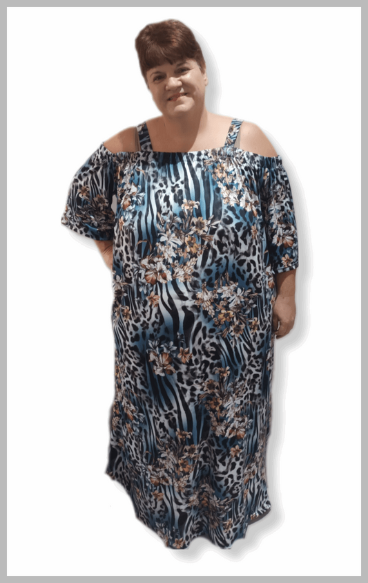 Leah Dress- Leopard and Stripes Print - Lady Lilly Designs