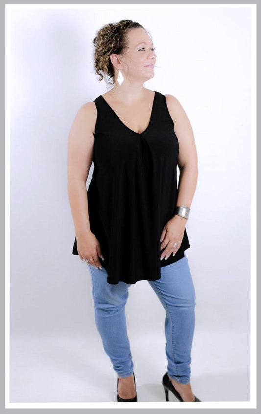 Fleur Top - No Sleeves - Black - Lady Lilly Designs